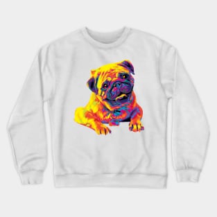 Rainbow Pug Smiling Painting Crewneck Sweatshirt